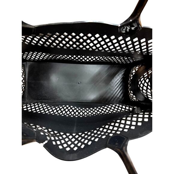 Jelly Tote Large Black Vented PVC Beach Bag Sturdy Handle Carry - Picture 6 of 8